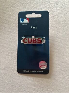 MLB Chicago Cubs Silver Ring with Red Lettering